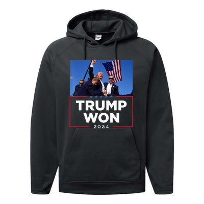 Trump Won 2024 Get Over It 47th Us President Performance Fleece Hoodie