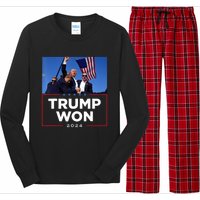 Trump Won 2024 Get Over It 47th Us President Long Sleeve Pajama Set