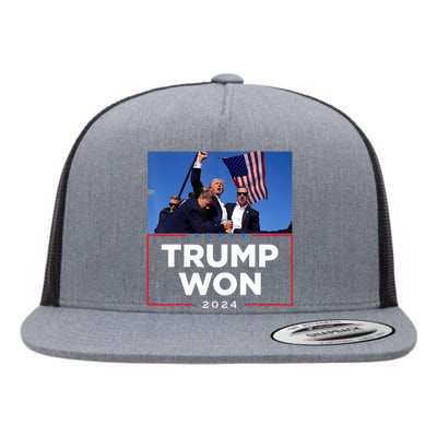 Trump Won 2024 Get Over It 47th Us President Flat Bill Trucker Hat