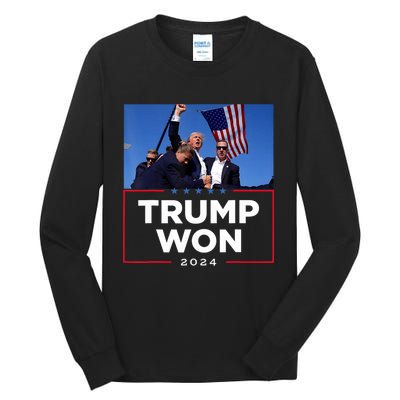 Trump Won 2024 Get Over It 47th Us President Tall Long Sleeve T-Shirt