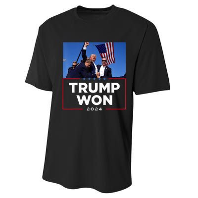 Trump Won 2024 Get Over It 47th Us President Performance Sprint T-Shirt