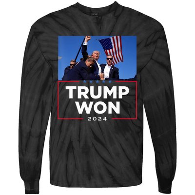 Trump Won 2024 Get Over It 47th Us President Tie-Dye Long Sleeve Shirt