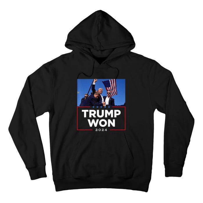 Trump Won 2024 Get Over It 47th Us President Tall Hoodie