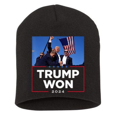 Trump Won 2024 Get Over It 47th Us President Short Acrylic Beanie