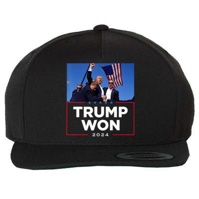 Trump Won 2024 Get Over It 47th Us President Wool Snapback Cap