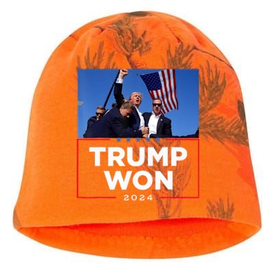 Trump Won 2024 Get Over It 47th Us President Kati - Camo Knit Beanie