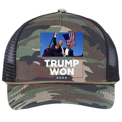 Trump Won 2024 Get Over It 47th Us President Retro Rope Trucker Hat Cap