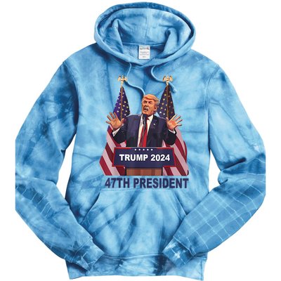 Trump Won 2024 President 47th Of White House Donald Trump Tie Dye Hoodie