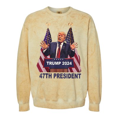 Trump Won 2024 President 47th Of White House Donald Trump Colorblast Crewneck Sweatshirt