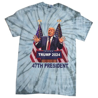 Trump Won 2024 President 47th Of White House Donald Trump Tie-Dye T-Shirt