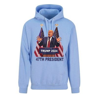 Trump Won 2024 President 47th Of White House Donald Trump Unisex Surf Hoodie