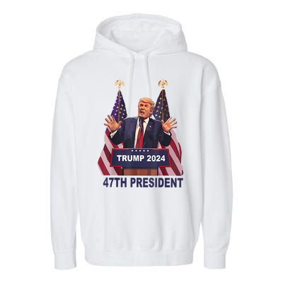 Trump Won 2024 President 47th Of White House Donald Trump Garment-Dyed Fleece Hoodie