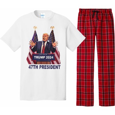 Trump Won 2024 President 47th Of White House Donald Trump Pajama Set