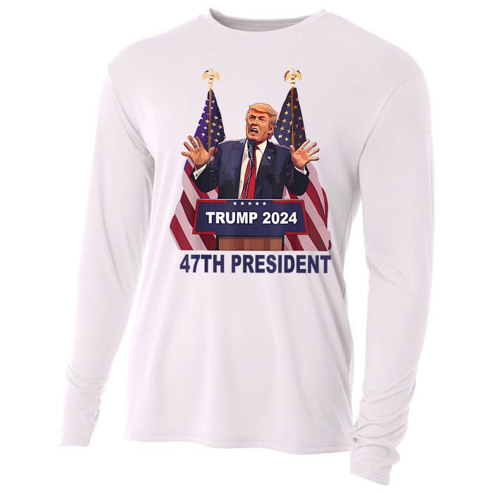 Trump Won 2024 President 47th Of White House Donald Trump Cooling Performance Long Sleeve Crew