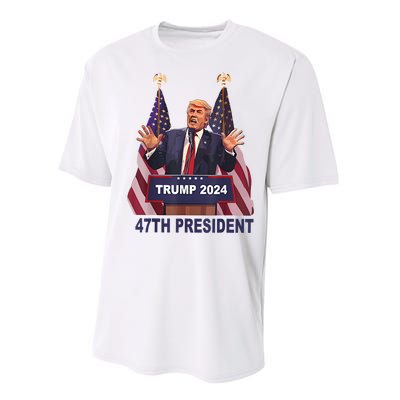 Trump Won 2024 President 47th Of White House Donald Trump Performance Sprint T-Shirt