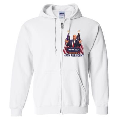 Trump Won 2024 President 47th Of White House Donald Trump Full Zip Hoodie