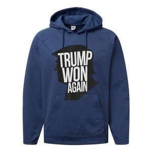 Trump Wins 2024 Presidential Election 2024 Donald Trump Wins Us Presidency Performance Fleece Hoodie