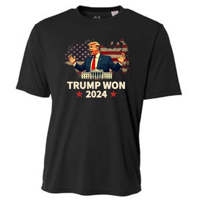 Trump Won 2024 President 47th Election Us Flag Cooling Performance Crew T-Shirt