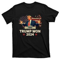 Trump Won 2024 President 47th Election Us Flag T-Shirt