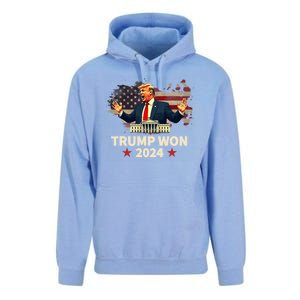 Trump Won 2024 President 47th Election Us Flag Unisex Surf Hoodie