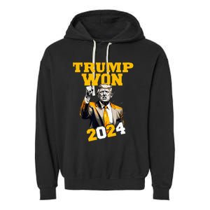 Trump Won 2024 Apparel Garment-Dyed Fleece Hoodie