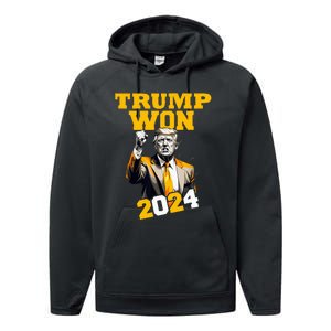 Trump Won 2024 Apparel Performance Fleece Hoodie