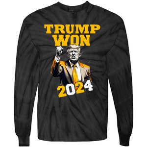 Trump Won 2024 Apparel Tie-Dye Long Sleeve Shirt