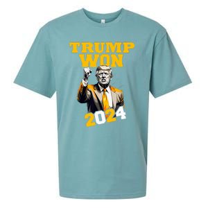 Trump Won 2024 Apparel Sueded Cloud Jersey T-Shirt