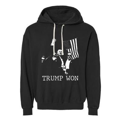 Trump Won 2024 Election Inauguration Garment-Dyed Fleece Hoodie