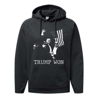 Trump Won 2024 Election Inauguration Performance Fleece Hoodie