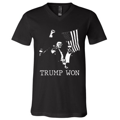 Trump Won 2024 Election Inauguration V-Neck T-Shirt