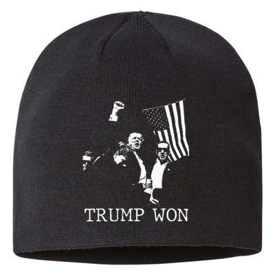 Trump Won 2024 Election Inauguration Sustainable Beanie