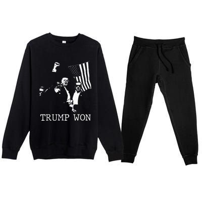 Trump Won 2024 Election Inauguration Premium Crewneck Sweatsuit Set