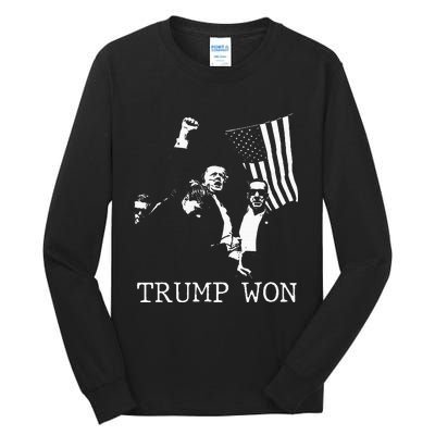 Trump Won 2024 Election Inauguration Tall Long Sleeve T-Shirt