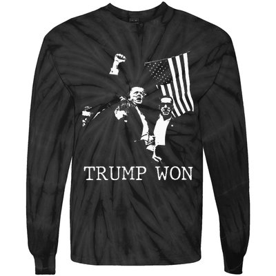 Trump Won 2024 Election Inauguration Tie-Dye Long Sleeve Shirt