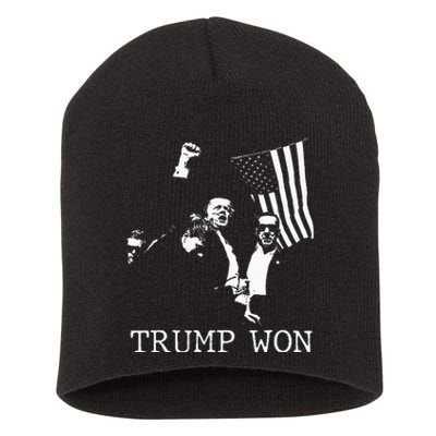 Trump Won 2024 Election Inauguration Short Acrylic Beanie