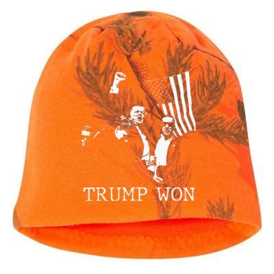 Trump Won 2024 Election Inauguration Kati - Camo Knit Beanie