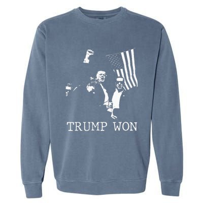 Trump Won 2024 Election Inauguration Garment-Dyed Sweatshirt