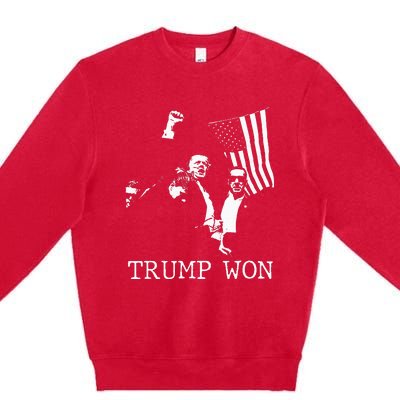 Trump Won 2024 Election Inauguration Premium Crewneck Sweatshirt