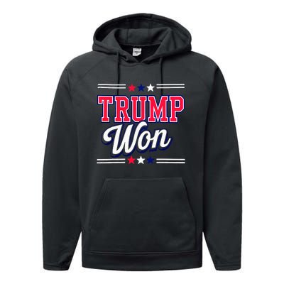 Trump Won 2024 Donald Trump Won 2024 Election Republican Win Performance Fleece Hoodie