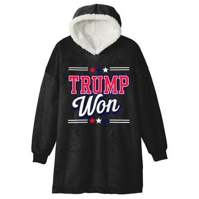 Trump Won 2024 Donald Trump Won 2024 Election Republican Win Hooded Wearable Blanket