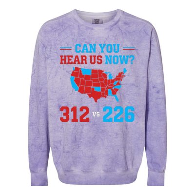 Trump Winner 312 Election Electoral Map Can Hear Now Colorblast Crewneck Sweatshirt