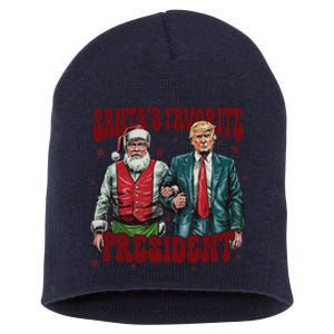 Trump Won 47th SantaS Favorite President Funny Christmas Short Acrylic Beanie