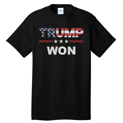 Trump Won 4th Of July American Flag Tall T-Shirt