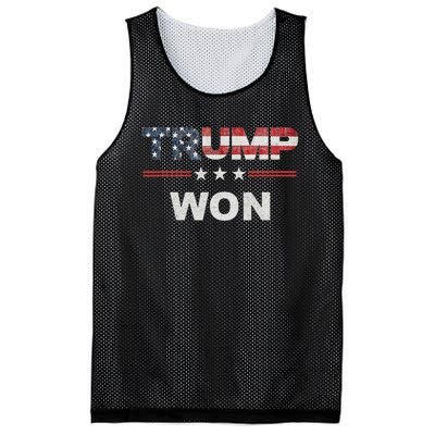 Trump Won 4th Of July American Flag Mesh Reversible Basketball Jersey Tank