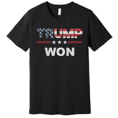 Trump Won 4th Of July American Flag Premium T-Shirt