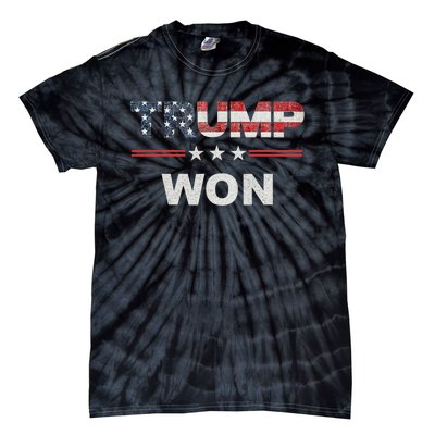 Trump Won 4th Of July American Flag Tie-Dye T-Shirt