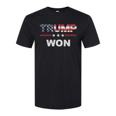 Trump Won 4th Of July American Flag Softstyle CVC T-Shirt