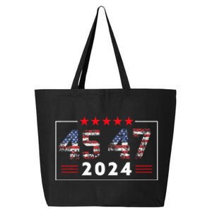 Trump Won 45 47 Trump President Election Trump 25L Jumbo Tote