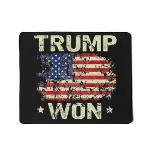 Trump Won 4th Of July American Flag For Men Mousepad